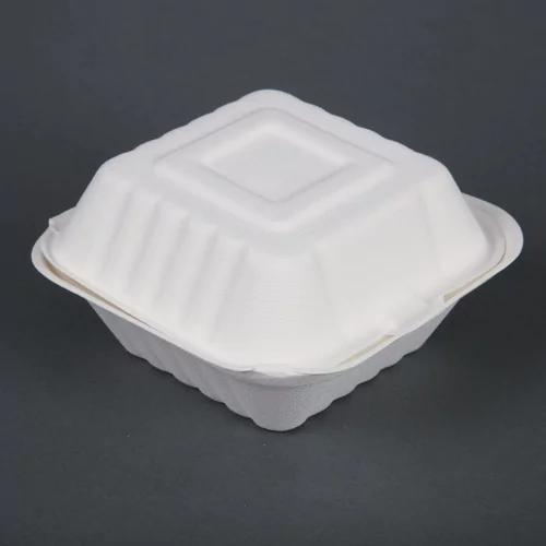 Fiesta Compostable bagasse hamburgerbakjes 152mm (500 stuks)