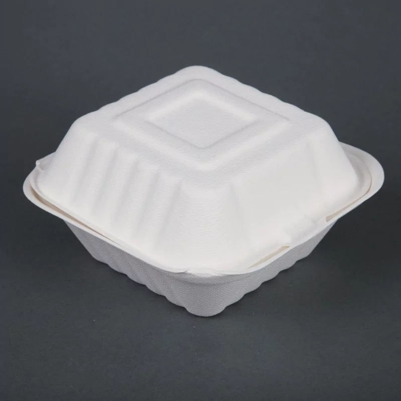 Fiesta Compostable bagasse hamburgerbakjes 152mm (500 stuks)