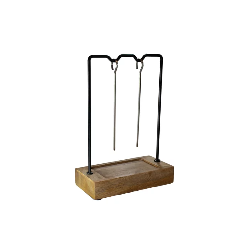 Skewer holder 2 piece mangowood w/o skewers