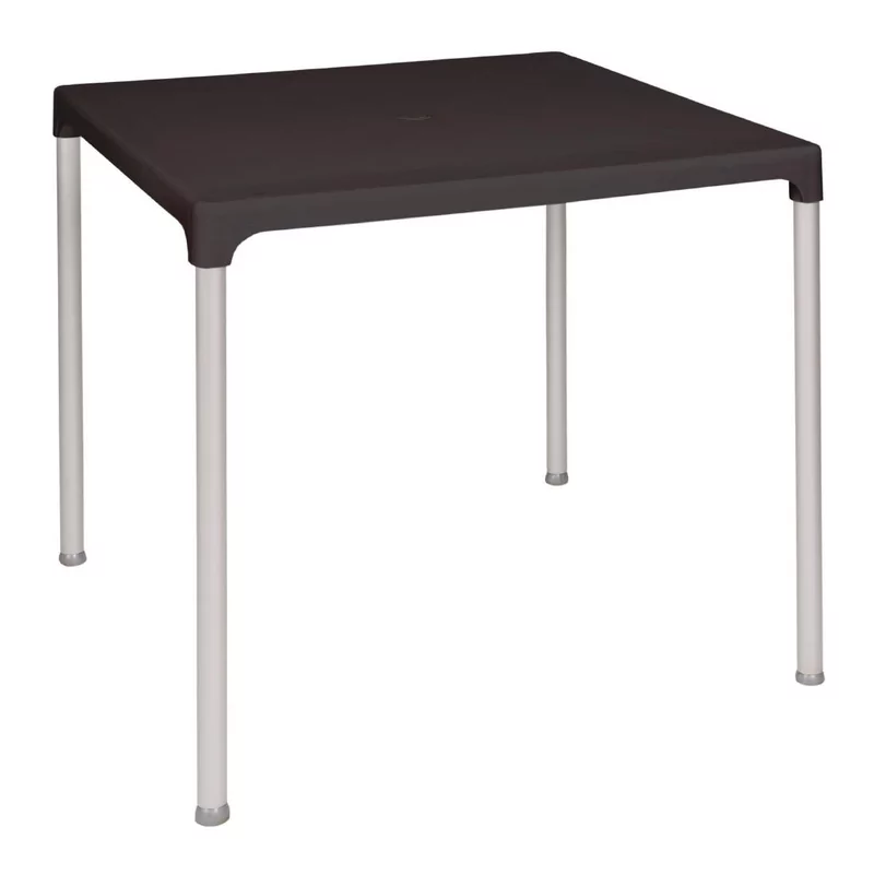 Table carrÃ©e avec pieds aluminium Bolero noire 750mm