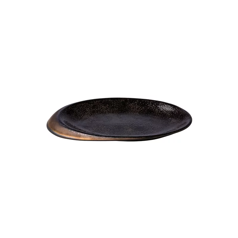 Oval plate Stone black/gold 25,8 x 18,5 x 2 cm