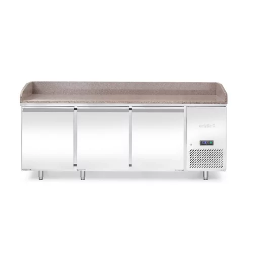 Pizzawerkbank met granieten werkblad, 3 deuren
