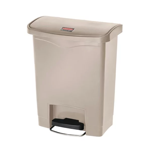 Poubelle Ã  pÃ©dale frontale Rubbermaid Slim Jim beige 30L