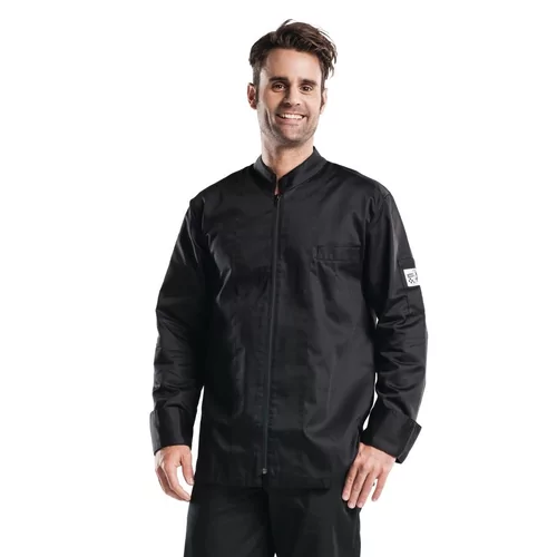 Veste de cuisine mixte Chaud Devant Monza manches longues noire L