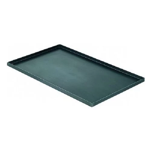 Plaque de four en acier bleu avec bord droit 400x300xH20mm