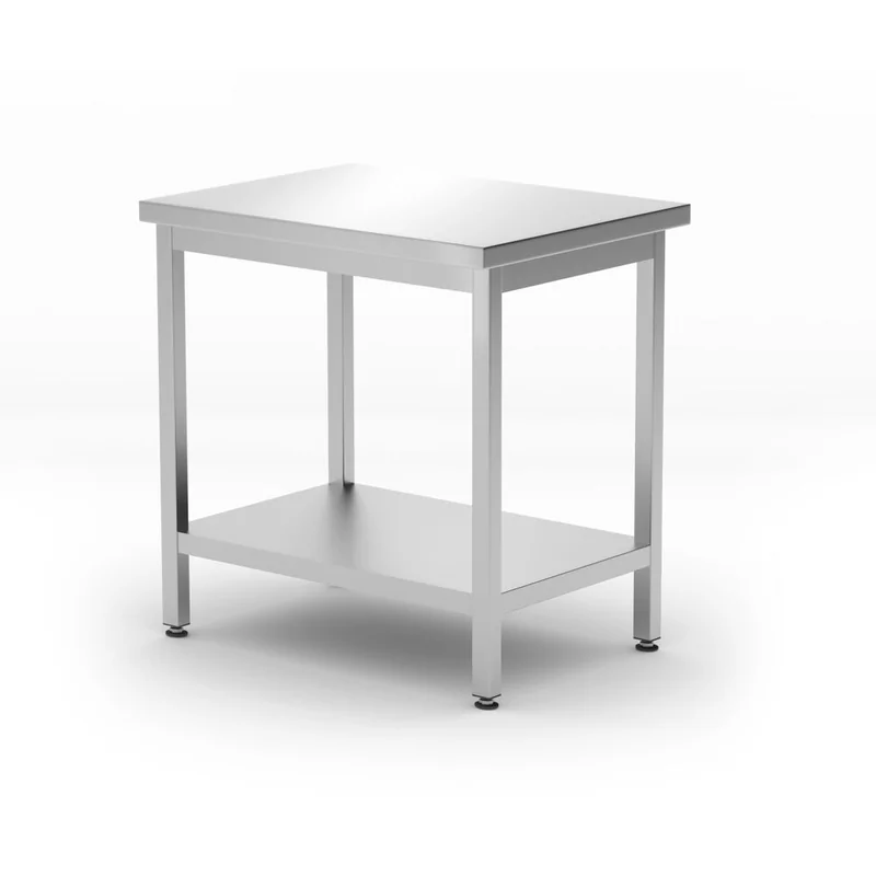 Central table with shelf  – bolted, depth 600 mm