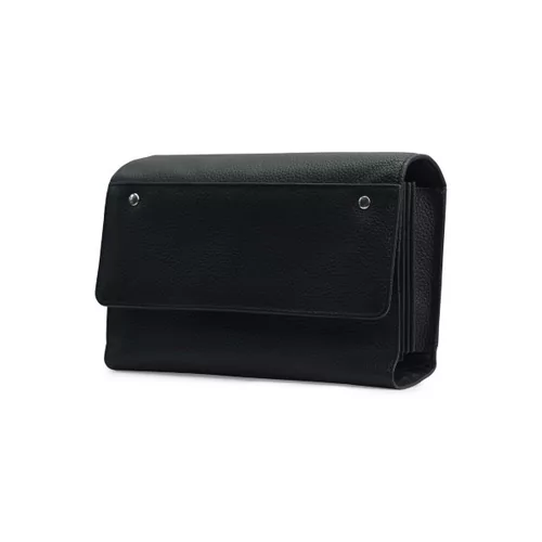 Portefeuille cuir noir 5 compartiments + ceinture velcr