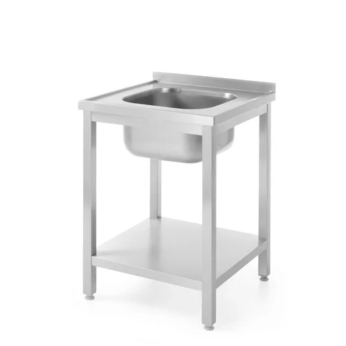 Sink table with shelf – bolted, depth 600 mm