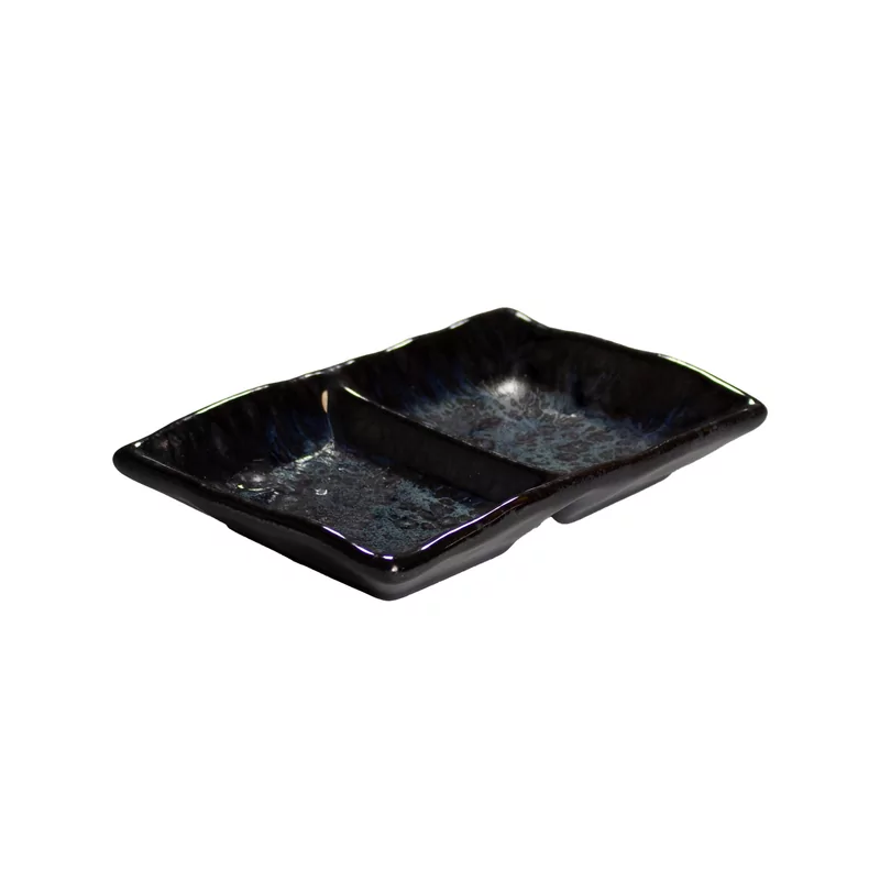 Sakura dip dish 2-sections blue