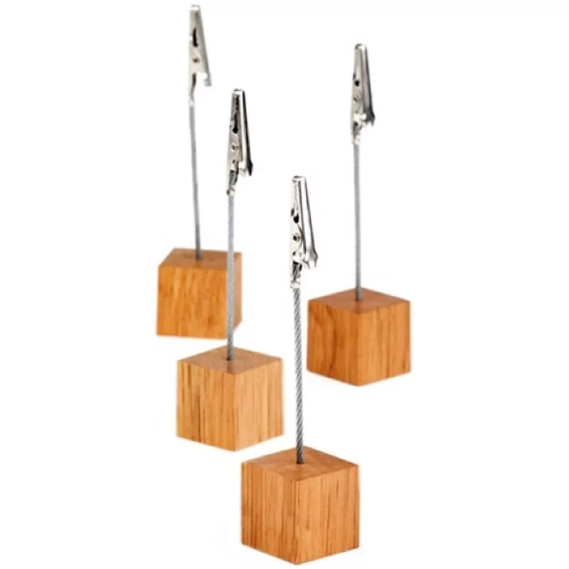 Porte carte en bois 25x25xH120mm 4 pcs