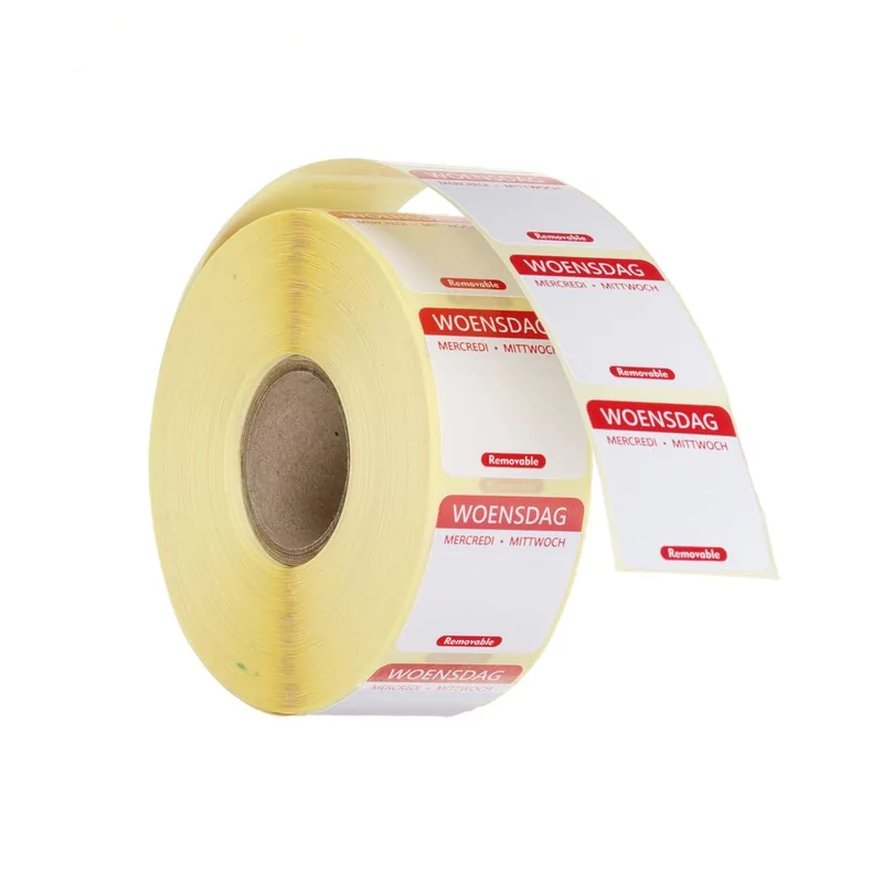 Daily food safety labels, multi-use, easy removable