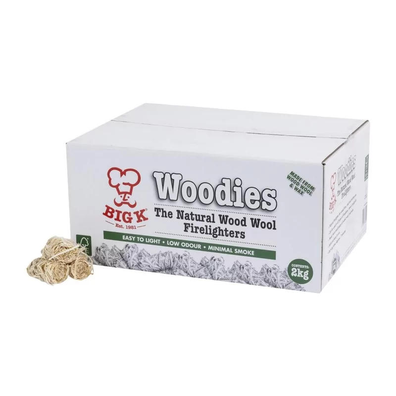 Allume-feu en laine de bois naturel Big K Woodies 2Kg
