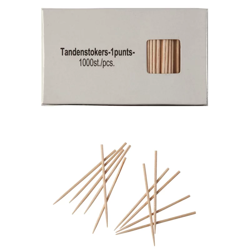 Tandenstokers hout los 1 pnt 1000st