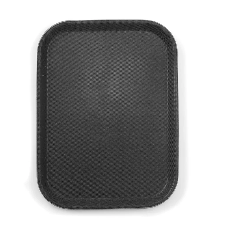 Serving tray, rectangular, non-slip, black