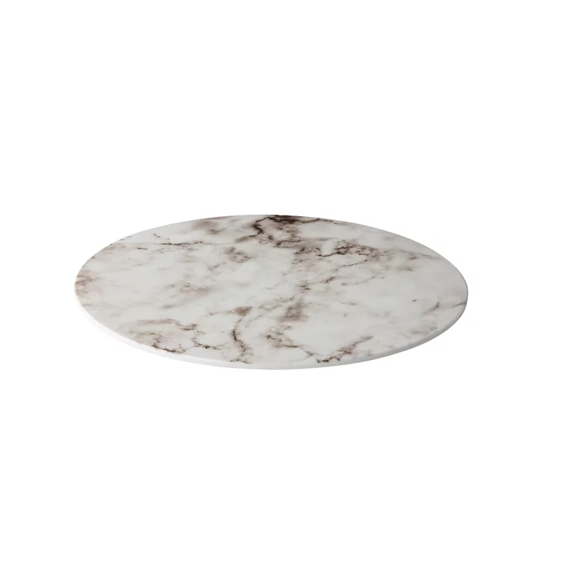 Plateau marble white round 33cm