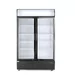 Back bar refrigerator with a backlit panel, double-door