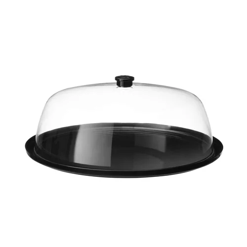 Display tray with lid, round